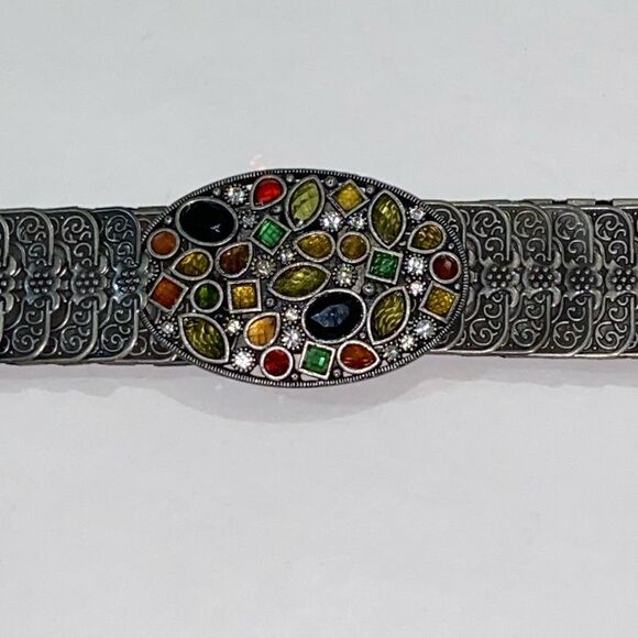 VTG,RECTANGLE ELASTIC METAL AND RHINESTONE 80S,BELT main image 15